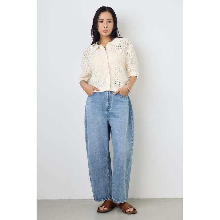 クロシェニットポロカラーカーディガン | AZUL BY MOUSSY | 詳細画像6 