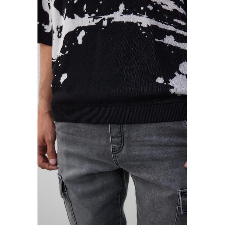 アブストラクトジャガード5分袖ニット | AZUL BY MOUSSY | 詳細画像23 