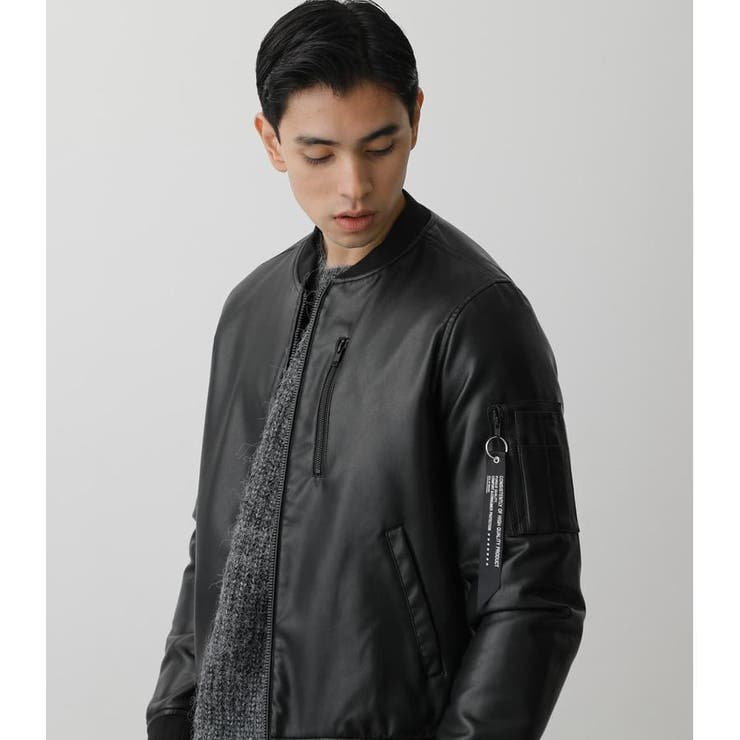 FAUX LEATHER MA-1[品番：AZLW0019557]｜AZUL BY MOUSSY（アズールバイ
