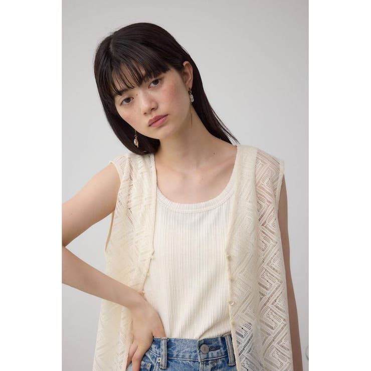 前後2WAYレースロングジレ | AZUL BY MOUSSY | 詳細画像2 