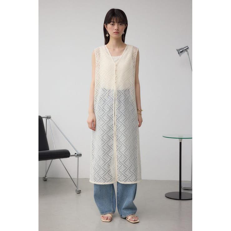 前後2WAYレースロングジレ | AZUL BY MOUSSY | 詳細画像5 