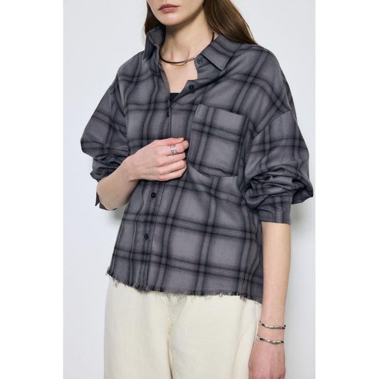 アーバンチェックフリンジショートシャツ | AZUL BY MOUSSY | 詳細画像10 