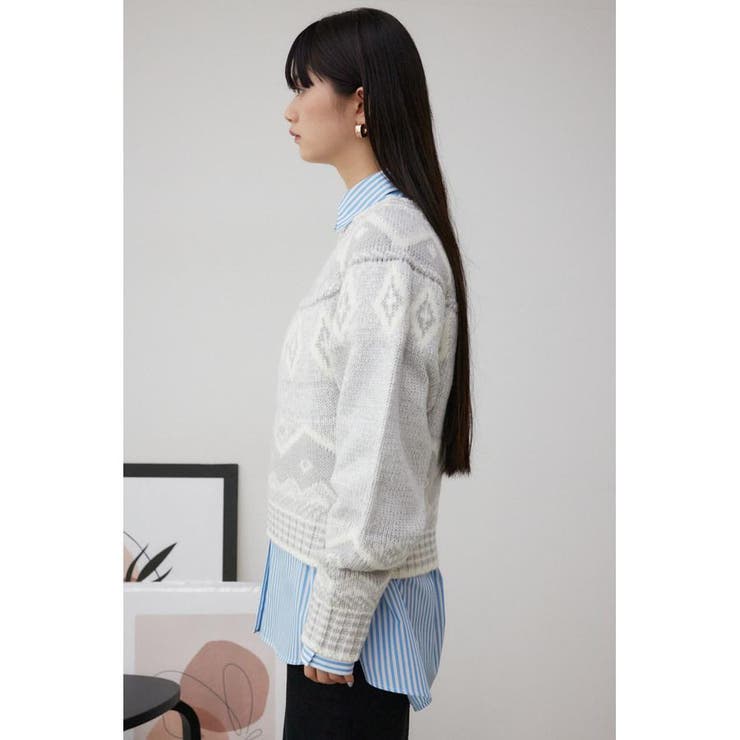 キュウシン柄ニット | AZUL BY MOUSSY | 詳細画像15 