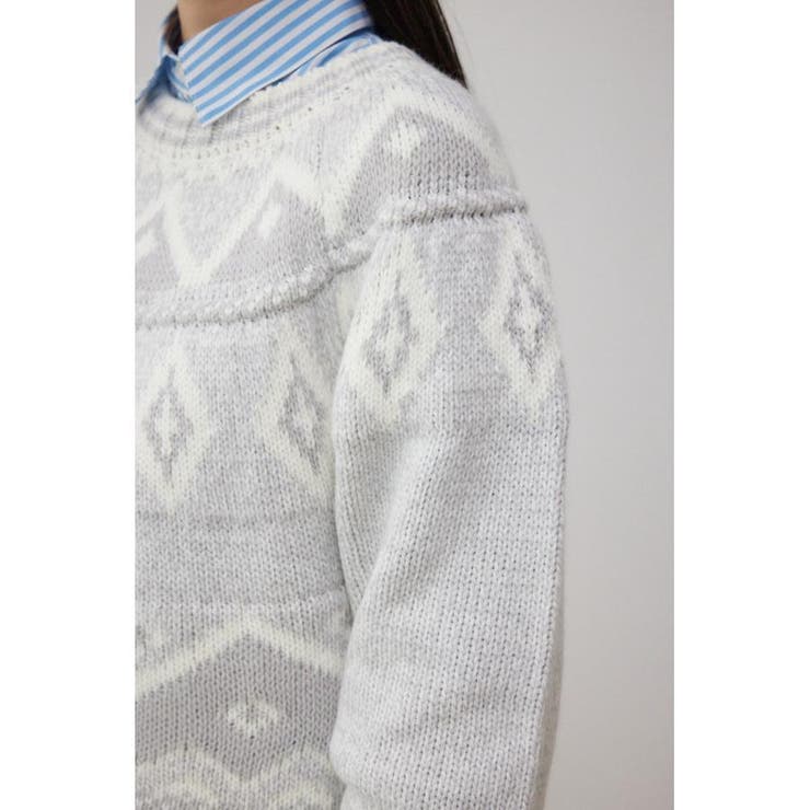 キュウシン柄ニット | AZUL BY MOUSSY | 詳細画像18 