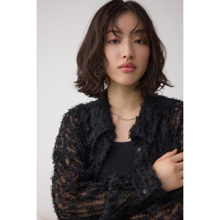 シアーチュールフリンジシャツ | AZUL BY MOUSSY | 詳細画像12 