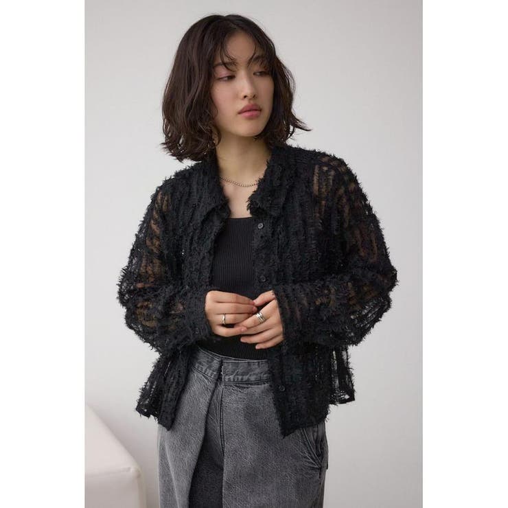シアーチュールフリンジシャツ | AZUL BY MOUSSY | 詳細画像13 