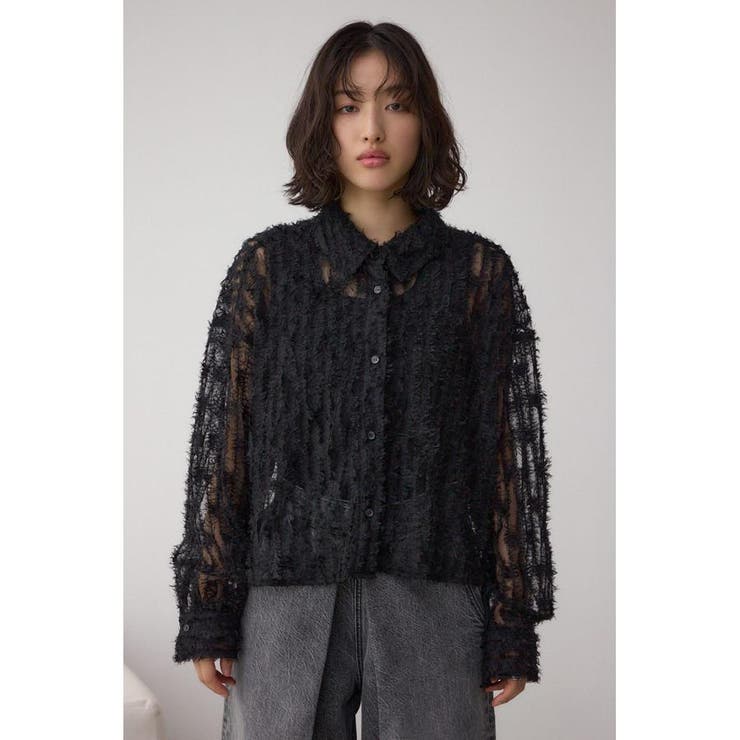 シアーチュールフリンジシャツ | AZUL BY MOUSSY | 詳細画像15 