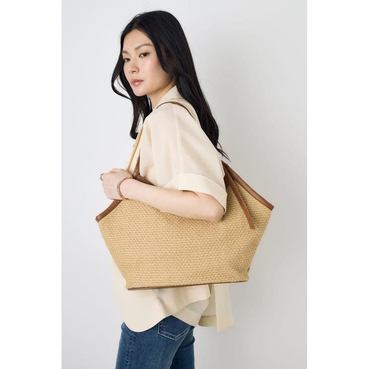 フェイクレザーパイピング雑材トートバッグ | AZUL BY MOUSSY | 詳細画像12 