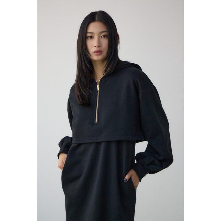 レイヤード風裏起毛フーディーワンピース | AZUL BY MOUSSY | 詳細画像2 