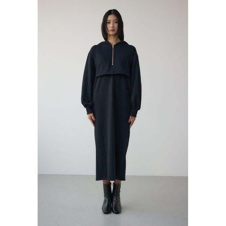 レイヤード風裏起毛フーディーワンピース | AZUL BY MOUSSY | 詳細画像5 