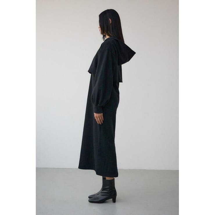 レイヤード風裏起毛フーディーワンピース | AZUL BY MOUSSY | 詳細画像6 