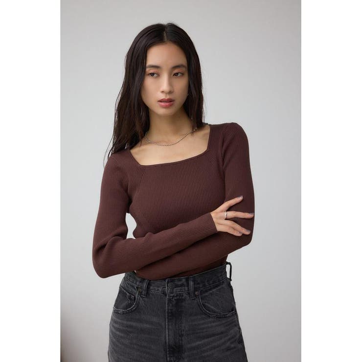 VENUSスクエアネックリブニット | AZUL BY MOUSSY | 詳細画像26 