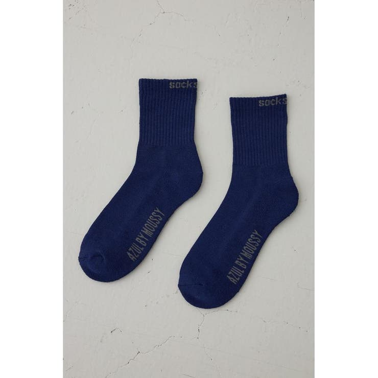 NVY | ロゴジャガードミドルソックス | AZUL BY MOUSSY