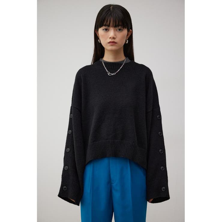 ボタンスリーブクロップドニットトップス | AZUL BY MOUSSY | 詳細画像4 