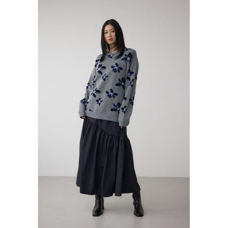 フラワーダブルジャガードニット | AZUL BY MOUSSY | 詳細画像37 