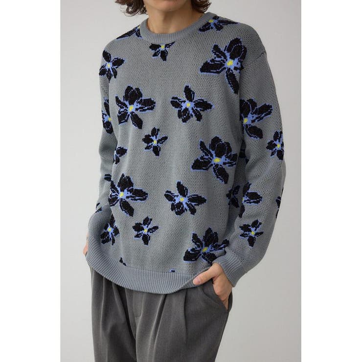 フラワーダブルジャガードニット | AZUL BY MOUSSY | 詳細画像26 