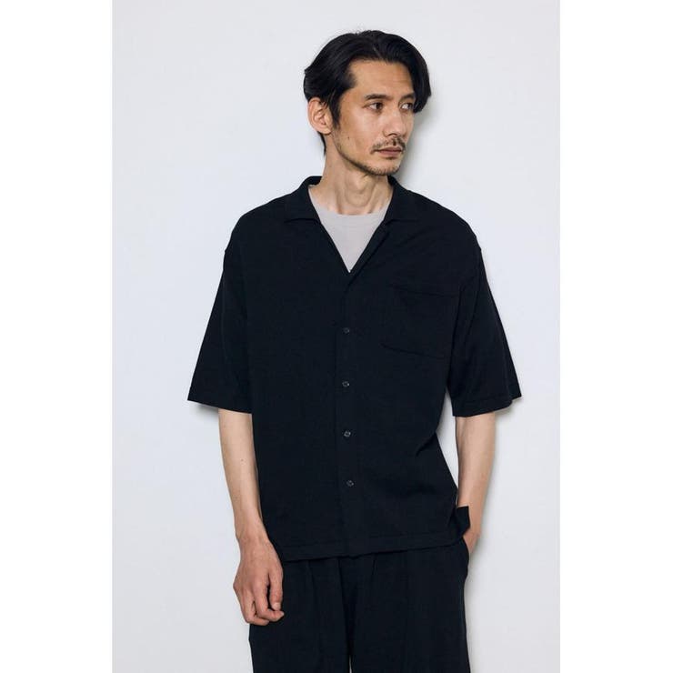 リラックスオープンカラーニットシャツ | AZUL BY MOUSSY | 詳細画像3 