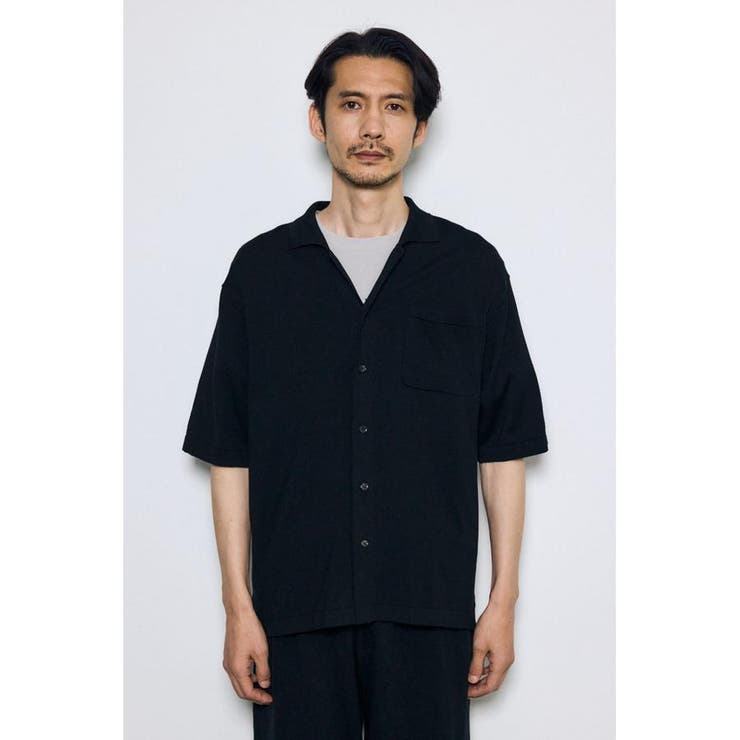 リラックスオープンカラーニットシャツ | AZUL BY MOUSSY | 詳細画像5 