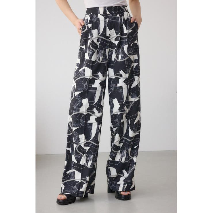 柄BLK5 | フロントタックイージーワイドパンツ | AZUL BY MOUSSY