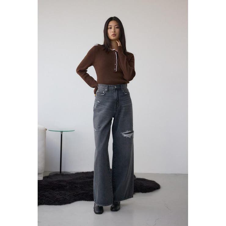 AZUL DENIM リペアワイドデニム | AZUL BY MOUSSY | 詳細画像4 