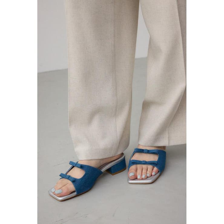 BLU | ダブルリボンスクエアトゥサンダル | AZUL BY MOUSSY