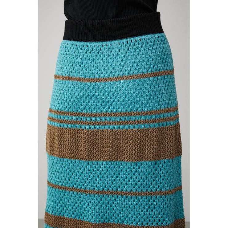 MULTI BORDER MESH KNIT SKIRT | AZUL BY MOUSSY | 詳細画像9 
