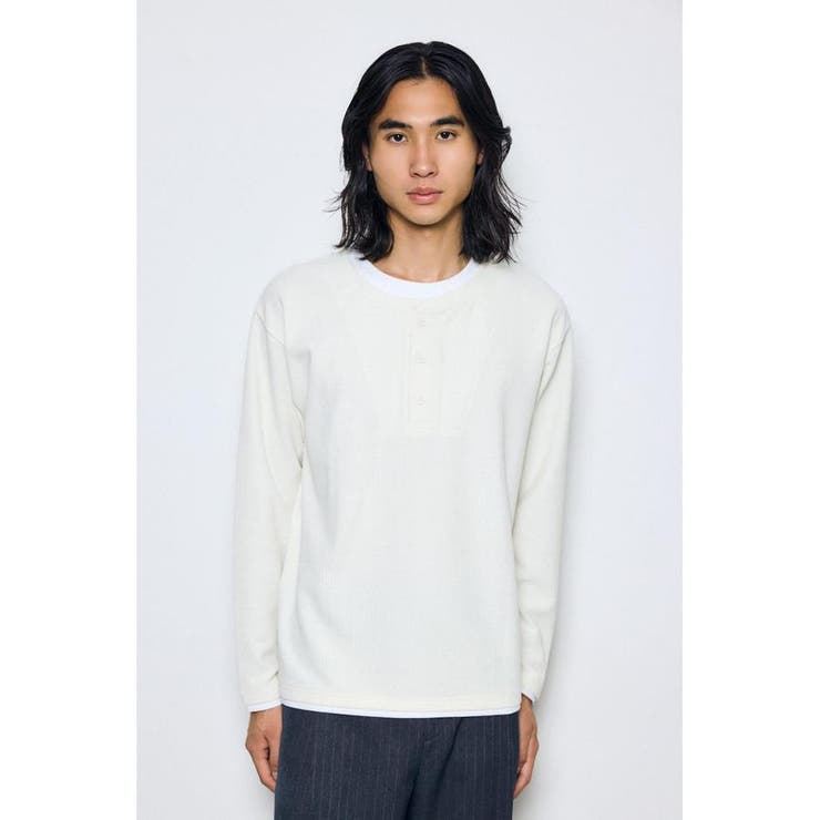 フェイクレイヤードヘンリーネックトップス | AZUL BY MOUSSY | 詳細画像1 