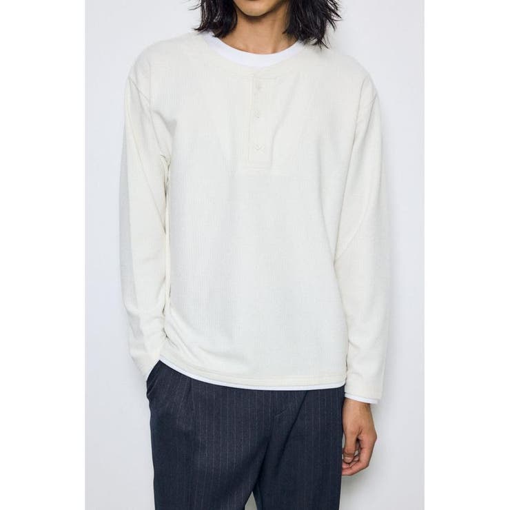 フェイクレイヤードヘンリーネックトップス | AZUL BY MOUSSY | 詳細画像2 