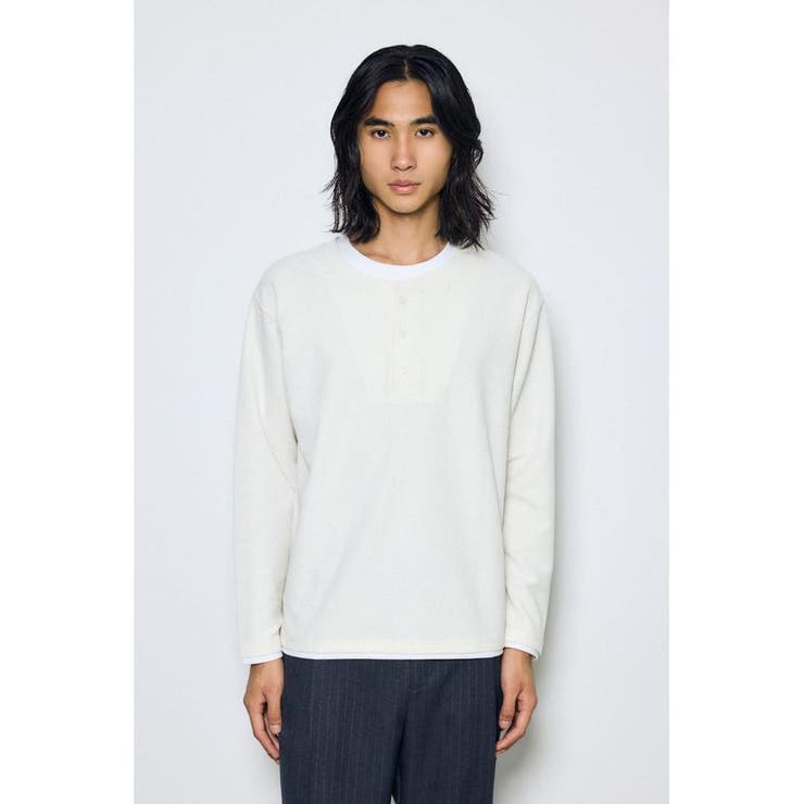 フェイクレイヤードヘンリーネックトップス | AZUL BY MOUSSY | 詳細画像4 