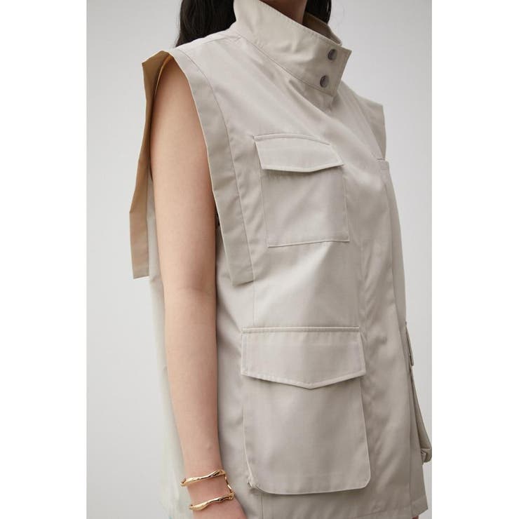 STAND NECK BIG POCKET VEST | AZUL BY MOUSSY | 詳細画像18 