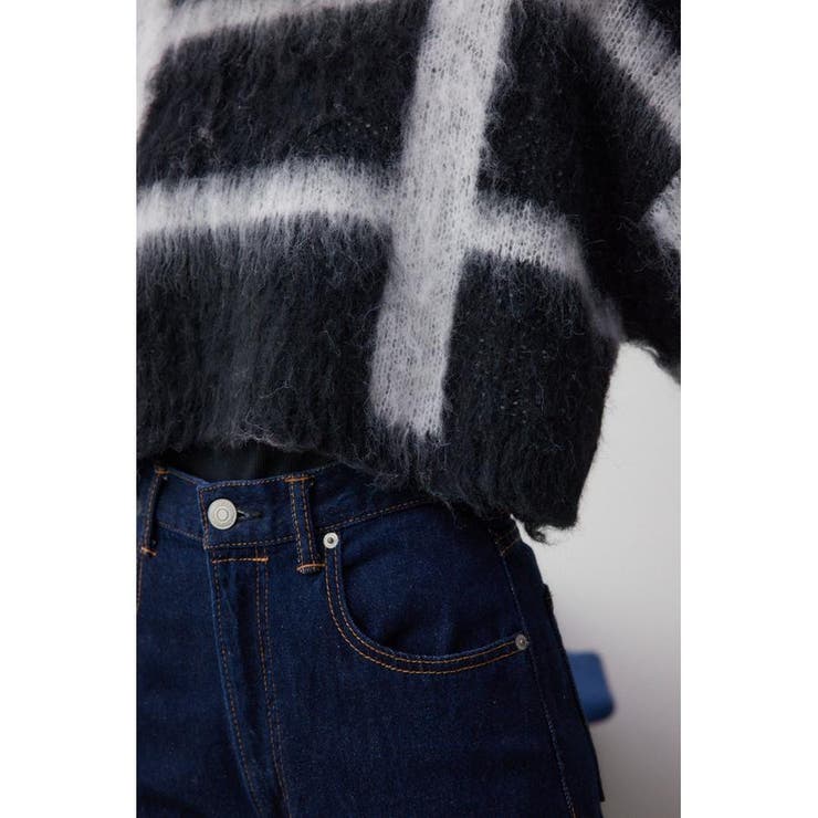 チェックパターンクロップドシャギーニット | AZUL BY MOUSSY | 詳細画像12 