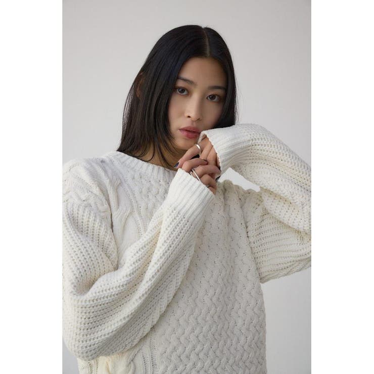 サイドレースアップケーブルニット | AZUL BY MOUSSY | 詳細画像2 