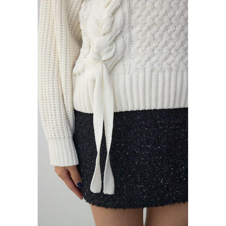 サイドレースアップケーブルニット | AZUL BY MOUSSY | 詳細画像11 