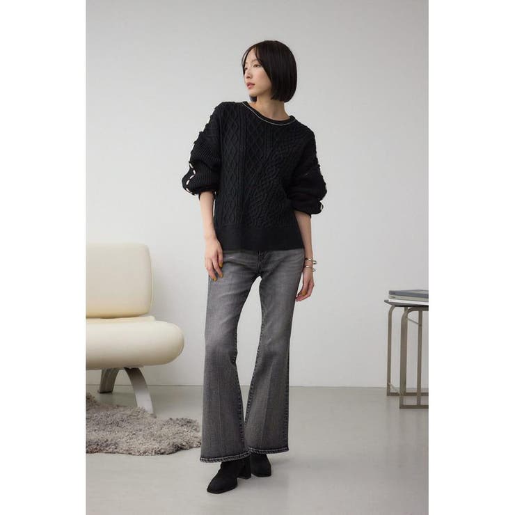 ステッチデザインケーブルニット | AZUL BY MOUSSY | 詳細画像17 