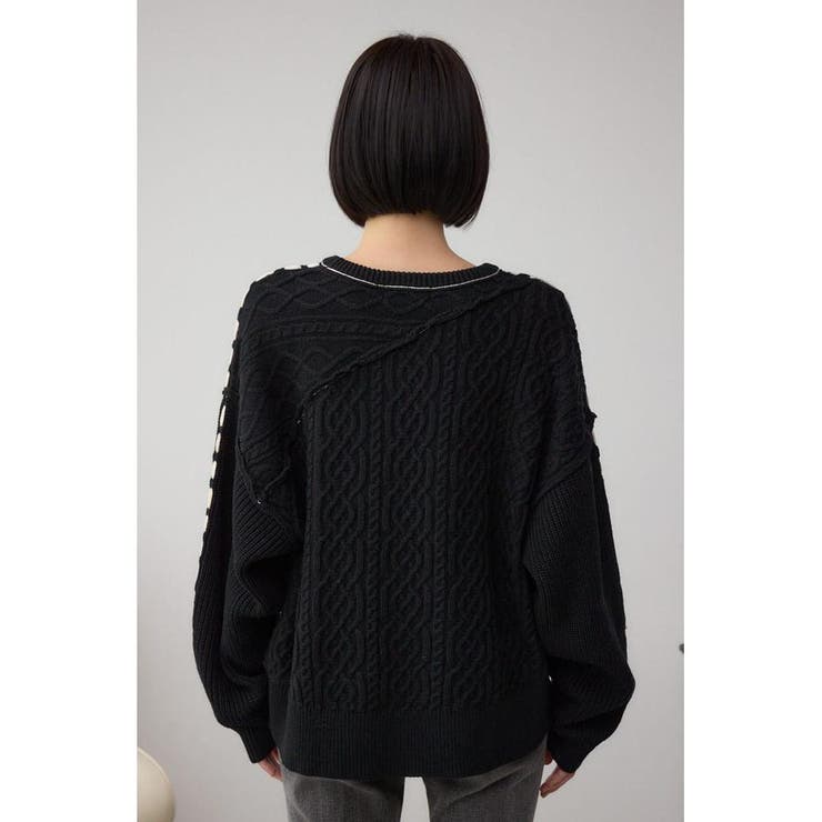 ステッチデザインケーブルニット | AZUL BY MOUSSY | 詳細画像20 