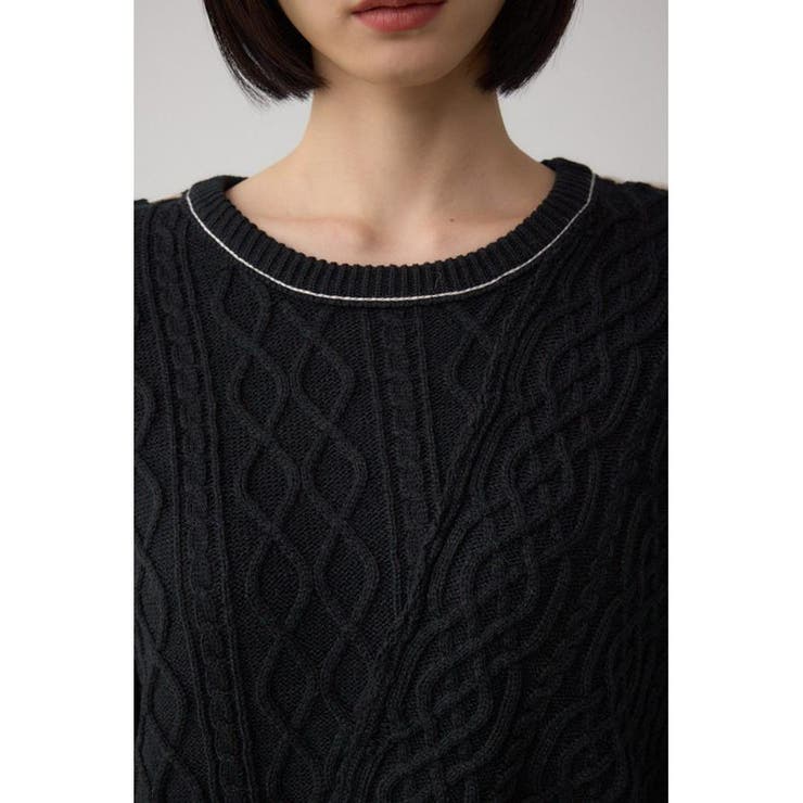 ステッチデザインケーブルニット | AZUL BY MOUSSY | 詳細画像21 