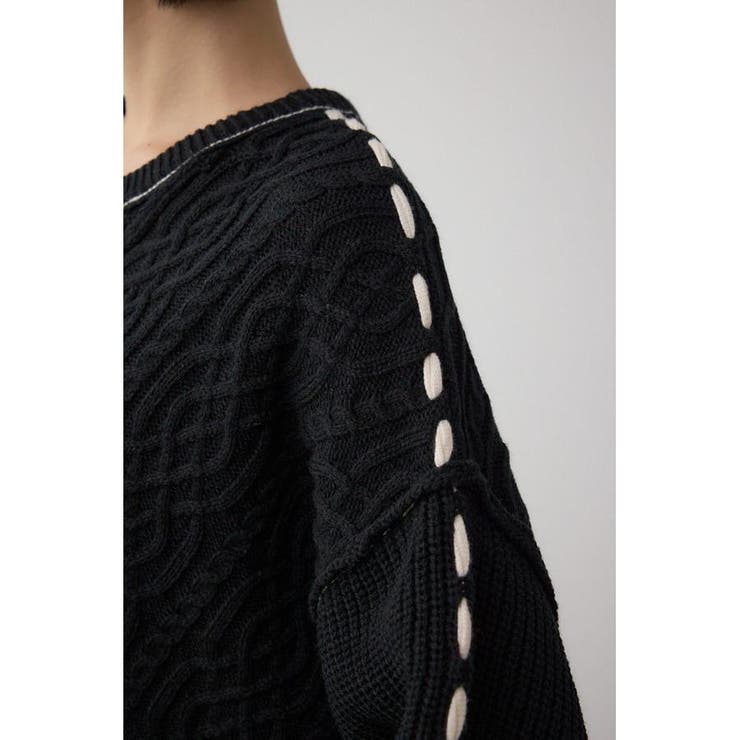 ステッチデザインケーブルニット | AZUL BY MOUSSY | 詳細画像22 