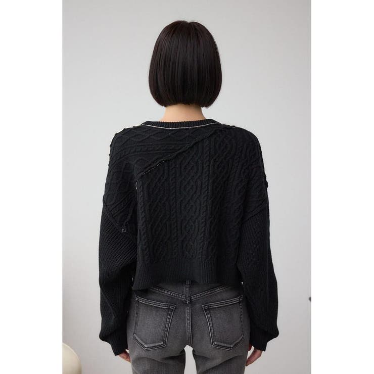 ステッチデザインケーブルニット | AZUL BY MOUSSY | 詳細画像26 