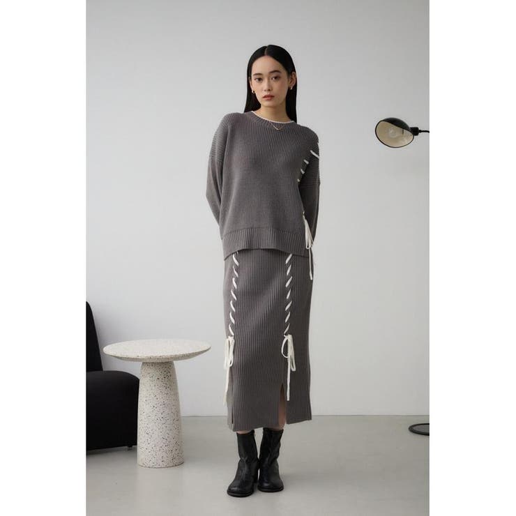 ステッチデザインリブスカート | AZUL BY MOUSSY | 詳細画像25 