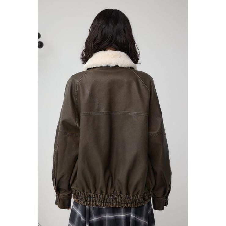 ビンテージフェイクレザーシングルブルゾン[品番：AZLW0023839]｜AZUL