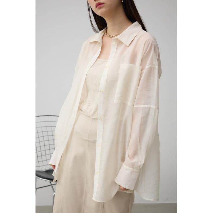 O/WHT1 | バックスリットシアーオーバーシャツ | AZUL BY MOUSSY