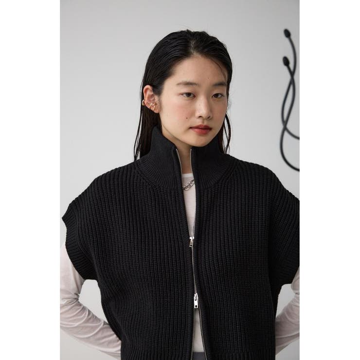 ジップアップニットベスト | AZUL BY MOUSSY | 詳細画像11 