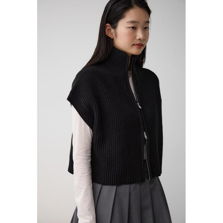 ジップアップニットベスト | AZUL BY MOUSSY | 詳細画像12 