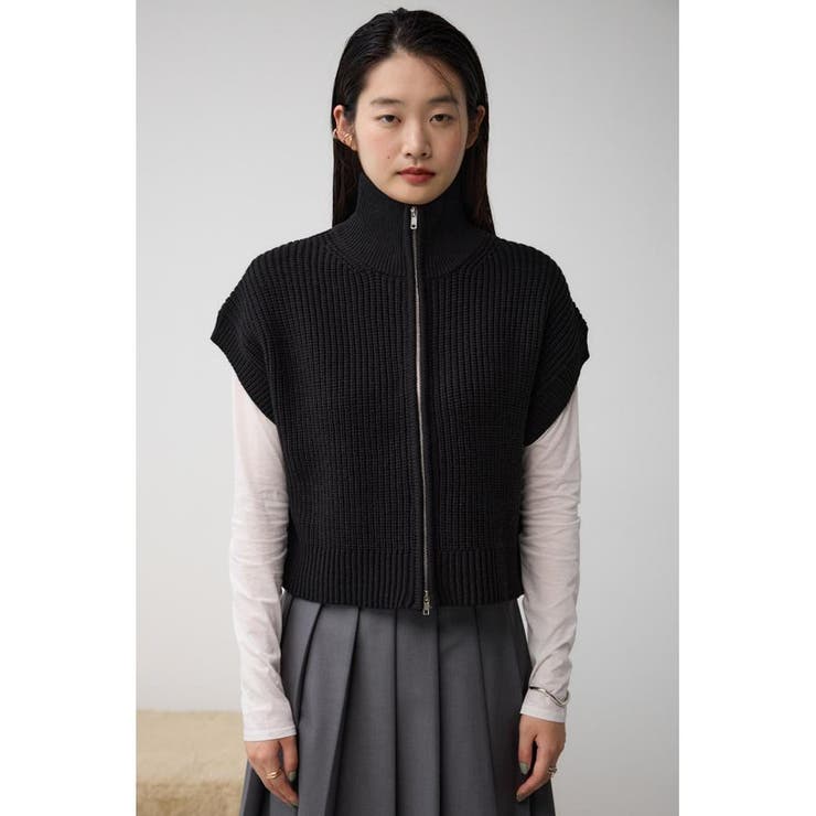 ジップアップニットベスト | AZUL BY MOUSSY | 詳細画像14 