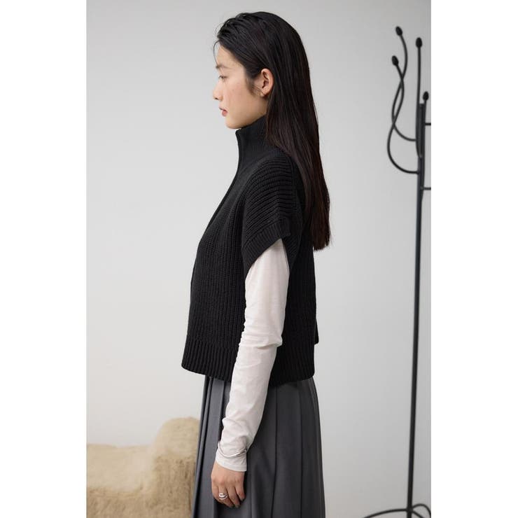 ジップアップニットベスト | AZUL BY MOUSSY | 詳細画像15 