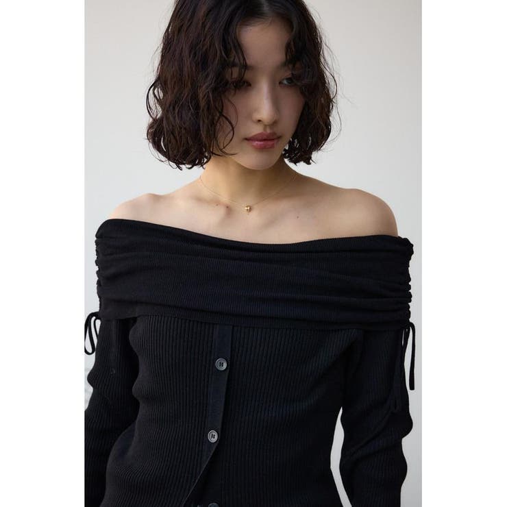 ギャザーオフショルダーニットトップス | AZUL BY MOUSSY | 詳細画像13 