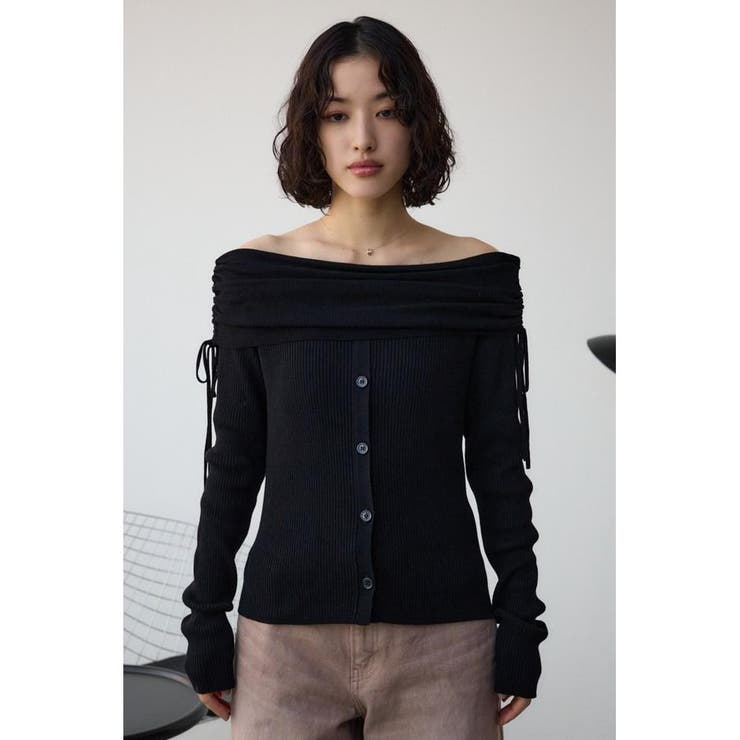 ギャザーオフショルダーニットトップス | AZUL BY MOUSSY | 詳細画像16 
