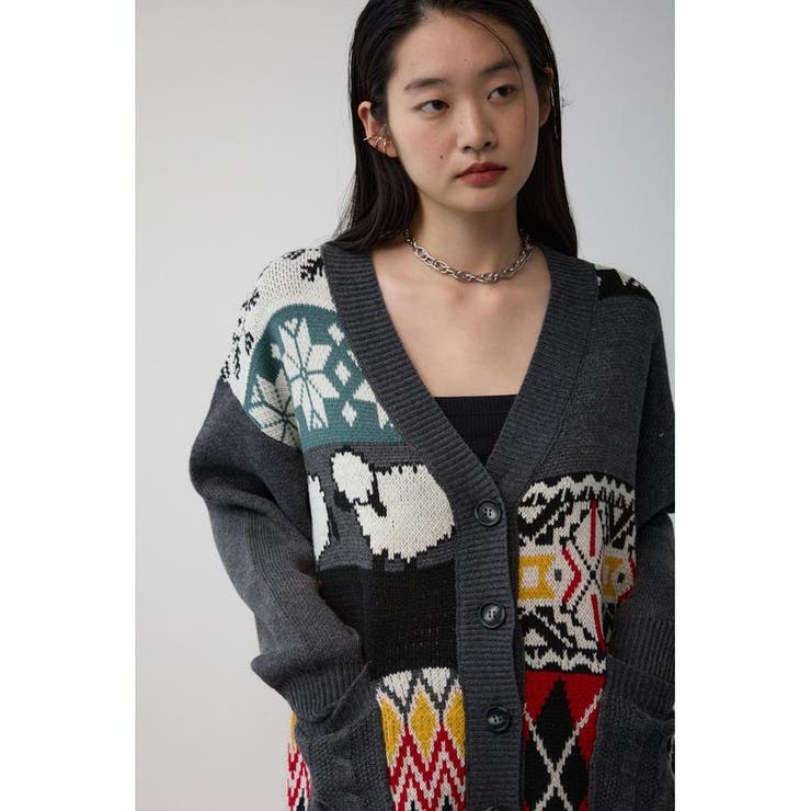 パッチワークカーディガン | AZUL BY MOUSSY | 詳細画像12 