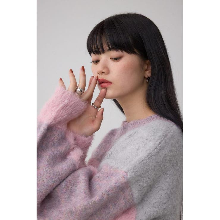 コンビネーションバイカラーニット | AZUL BY MOUSSY | 詳細画像25 