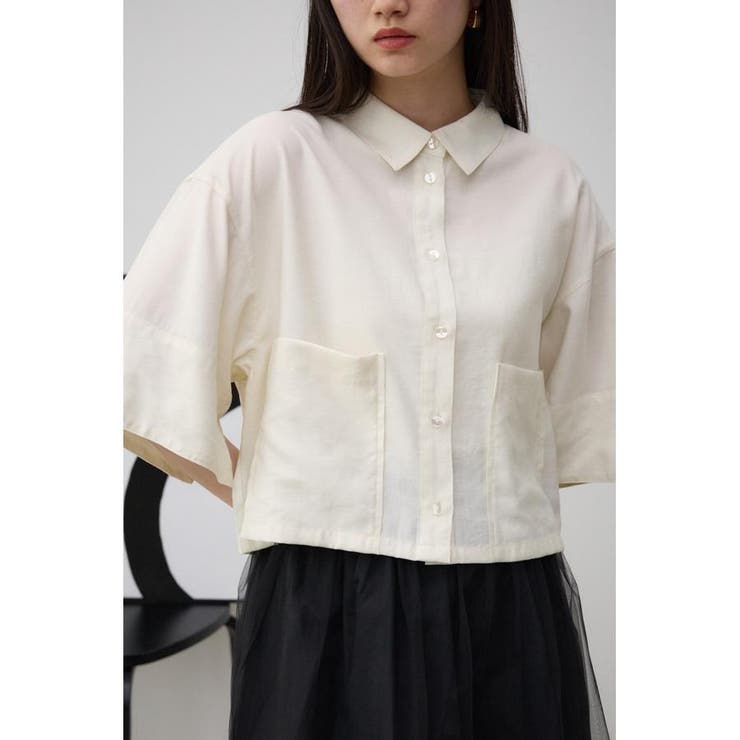 IVOY3 | ワイドスリーブ五分袖ツイルシャツ | AZUL BY MOUSSY